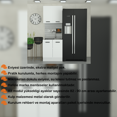 Yurkan 80 cm Eviyeli Mutfak Dolabı Alucra 1