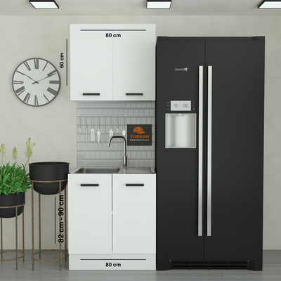 Yurkan 80 cm Eviyeli Mutfak Dolabı Alucra 2