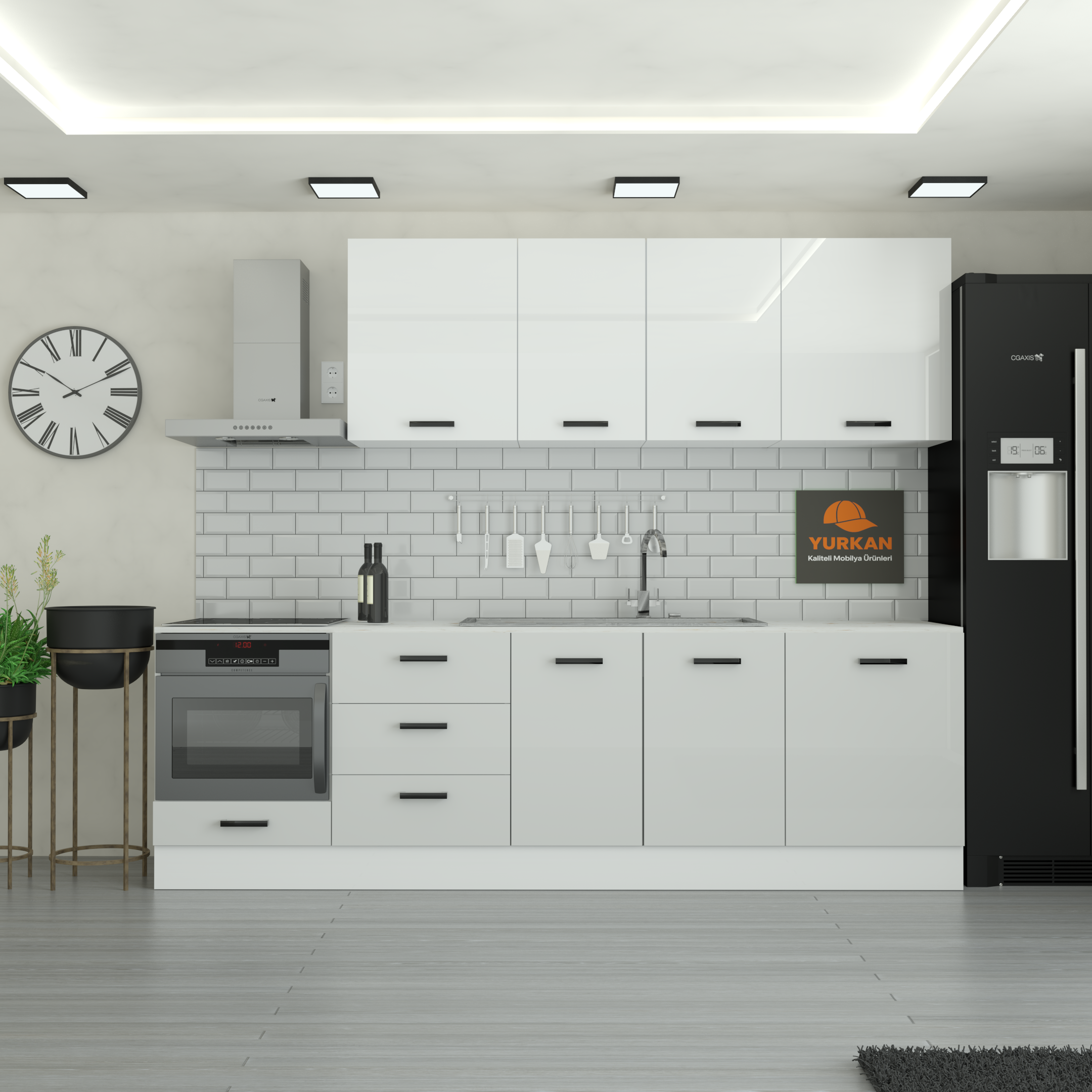 26520Cm20Mutfak20DolabC4B120Yrkn26520100.png 265 cm Mutfak Dolabı MDF Kapak Tezgah Dahil YRKN265 100 - Görsel 1