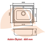 60 X 50 Mutfak Eviyesi 6050gr Keten Dokulu - Görsel 2