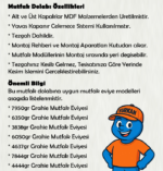 255 cm Mutfak Dolabı  MDF Kapak Tezgah Dahil YRKN255 102 - Görsel 3